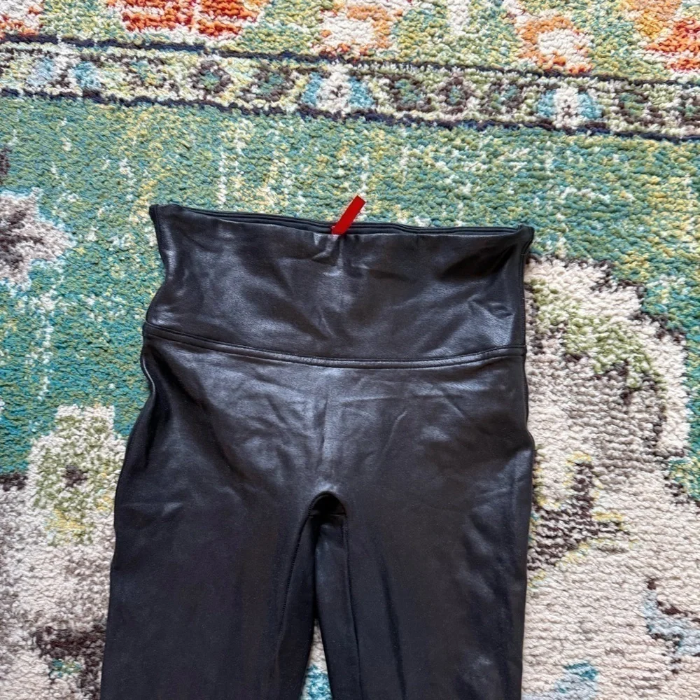 SPANX Faux Leather High Rise Black Leggings S M Multiple Available